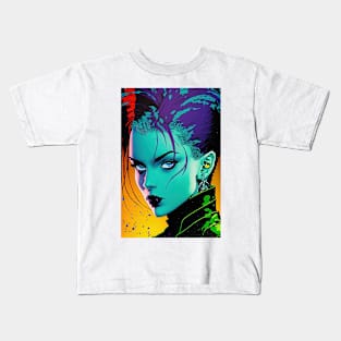 Goth girl pop art Kids T-Shirt